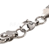 304 Stainless Steel Rhombus Byzantine Chain Bracelets BJEW-B078-143GP-3