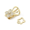 Brass Micro Pave Clear Cubic Zirconia Interlocking Clasps KK-U059-16G-2