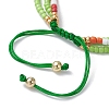 Adjustable Glass Seed Beaded Triple Layer Multi-strand Bracelet BJEW-MZ00048-05-3