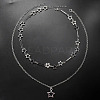 Star Alloy Pendant Double Layer Necklaces for Women FS-WGC0545-01-3