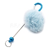Aluminum Alloy Pom Pom Ball Beadable Keychain Bar HJEW-Q001-01F-2