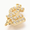 Brass Micro Pave Clear Cubic Zirconia Charms ZIRC-O036-30G-G-3