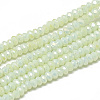 Electroplate Opaque Solid Color Glass Beads Strands X-EGLA-Q112-B11-1