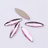 Flat Back K9 Glass Rhinestone Cabochons RGLA-F034-3x11mm-M-3