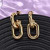 304 Stainless Steel Oval Dangle Stud Earrings EJEW-L304-04G-2