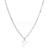 1Pc Brass Chain & 304 Stainless Steel Letter Pendant Necklaces NJEW-LP0001-35F-P-1