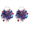 Independence Day Plastic Shiner & Alloy Hoop Earrings WG81119-03-1