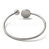 304 Stainless Steel Cuff Blank Bangle Bases with Round Tray STAS-Z088-04A-P-3