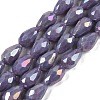 Opaque Solid Color Electroplate Glass Beads Strands X-EGLA-N013-P6mm-B09-1