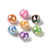 10Pcs UV Plating Colours Acrylic Beads OACR-S146-01E-2
