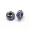 Natural Blue Spot Jasper European Large Hole Beads G-Q442-09-2