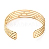 304 Stainless Steel Multi Line Cuff Bangle with Enamel BJEW-F457-30G-2