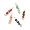 Natural Mixed Gemstone Pendants PALLOY-JF01890-1