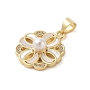 Brass & Shell & Clear Cubic Zirconia Pendants KK-I712-17G-2