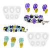 Skull Head Beads Bracelet Silicone Molds DIY-FH0002-14-4