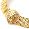 304 Stainless Steel Lion Link Bracelet with Mesh Chains BJEW-E091-01G-2