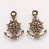 Tibetan Style Alloy Anchor with Helm Pendants X-PALLOY-2730-AB-FF-2