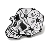 Halloween Dice Skull Alloy Enamel Brooches for Backpack Clothes JEWB-S028-14-1