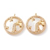 Real 18K Gold Plated Brass Micro Pave Clear Cubic Zirconia Pendants ZIRC-Z007-22-2