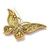Butterfly Antique Golden Zinc Alloy Rhinestone Brooches JEWB-R051-01AG-02-2