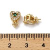 Heart Rack Plating Brass Micro Pave Cubic Zirconia Peg Bails KK-S397-11G-3