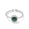 Natural Gemstone Cuff Rings RJEW-E074-01P-4