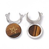 Natural Tiger Eye Connector Charms G-G983-02P-04-2