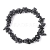 Natural Obsidian Chip Beads Stretch Bracelet for Women BJEW-AL00003-13-3