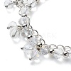 Glass Brided Beaded Dangle Stud Earrings & Multi-strand Bracelet SJEW-JS01257-4
