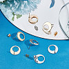 20Pcs 2 Color Brass Stud Earring Findings KK-BBC0004-35-4