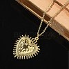 Brass Heart Pendant Necklaces for Women NJEW-U020-02G-1