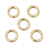 Brass Pave Clear Cubic Zirconia Spring Gate Rings KK-J301-15G-2