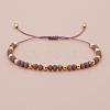 Glass & Brass Round Beads Braided Bead Bracelets LS-RD6595-16-1