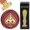 Brass Wax Seal Stamps with Wood Handle AJEW-WH0412-0222-1