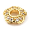Rack Plating Brass Micro Pave Cubic Zirconia Bead Caps KK-M248-11G-3