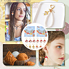 Autumn Theme Alloy Enamel Mushroom Elf Charm Locking Stitch Markers HJEW-PH01710-6