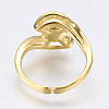 Eco-Friendly Brass Finger Ring Components KK-F734-02G-NR-2