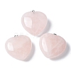 Natural Rose Quartz Pendants X-G-A259-02P-03-1