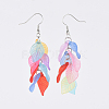 Transparent Frosted Acrylic Dangle Earrings EJEW-JE03621-2