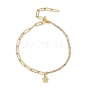 Alloy Butterlfy Charm 304 Stainless Steel Paperclip Chain Satellite Chain Anklets for Women AJEW-AN00755-1