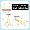 4Pcs 2 Colors Brass Pendants Cabochon Settings FIND-SC0017-24A-2