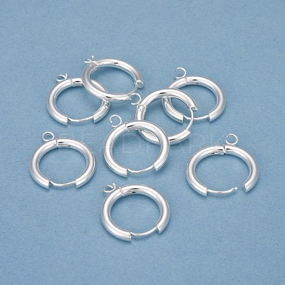 201 Stainless Steel Huggie Hoop Earring Findings STAS-P283-01G-S-1