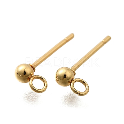 201 Stainless Steel Stud Earring Findings STAS-R156-01G-01-1