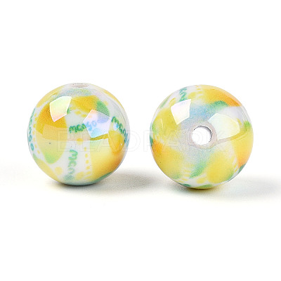 Printed Opaque Acrylic Beads MACR-T048-04A-1