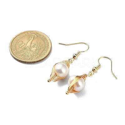 Natural Pearl Pendant Necklace & Dangle Earrings X-SJEW-JS01276-1