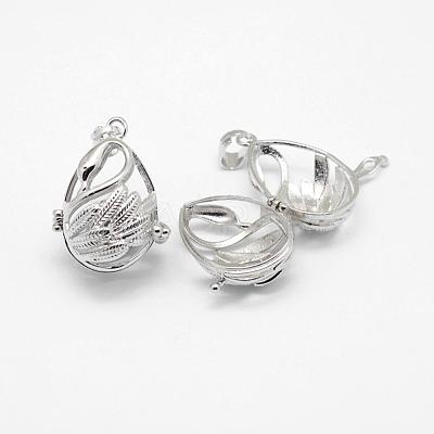Brass Cage Pendants KK-G323-36B-P-NR-1
