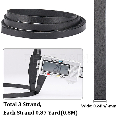 3Pcs Flat Leather Jewelry Cord WL-GF0001-16D-02-1