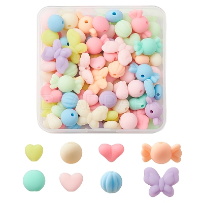 Rubberized Style Acrylic Beads SACR-FS0001-12-1