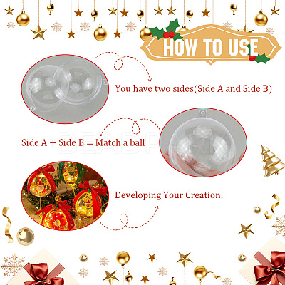 10Pcs Transparency Acrylic Christmas Balls Pendants DIY-CP0013-38B-1
