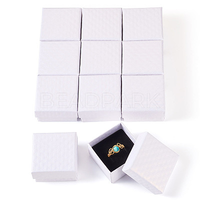 Rhombus Textured Cardboard Ring Gift Storage Boxes CON-TAC0001-07A-1